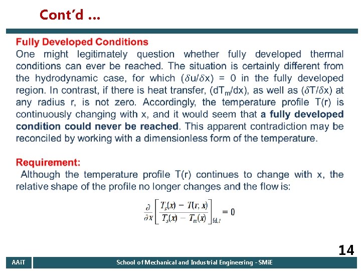 Cont’d … AAi. T School of Mechanical and Industrial Engineering - SMi. E 14