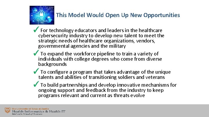 This Model Would Open Up New Opportunities ✓For technology educators and leaders in the