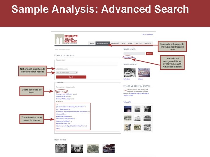 Sample Analysis: Advanced Search 