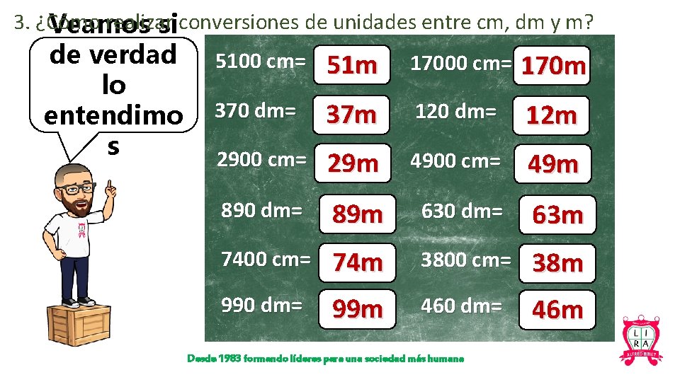 3. ¿Cómo realizar Veamos siconversiones de unidades entre cm, dm y m? de verdad