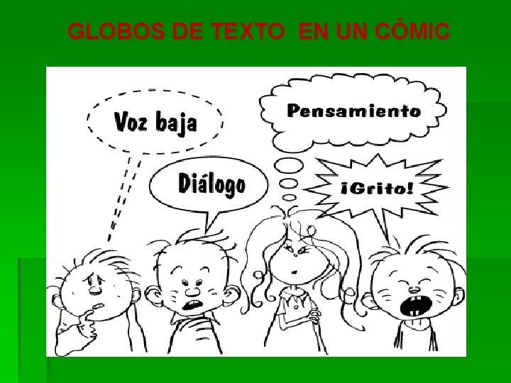 GLOBOS DE TEXTO EN UN CÓMIC 