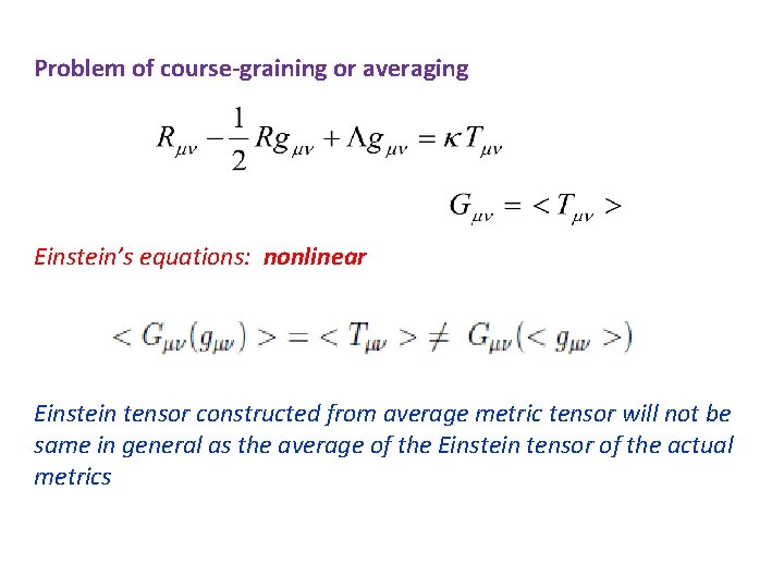 Problem of course-graining or averaging Einstein’s equations: nonlinear Einstein tensor constructed from average metric