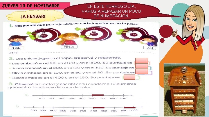 JUEVES 13 DE NOVIEMBRE. ¡ A PENSAR! EN ESTE HERMOSO DÍA, VAMOS A REPASAR