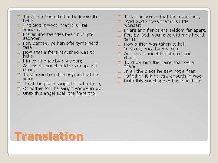 � This frere bosteth that he knoweth � � � � � helle And