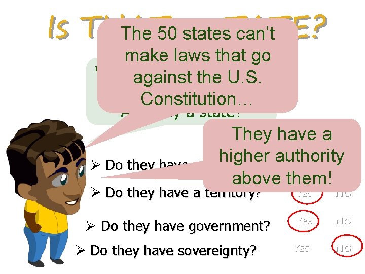 Is THAT s. TATE ? The 50 a states can’t make laws that go