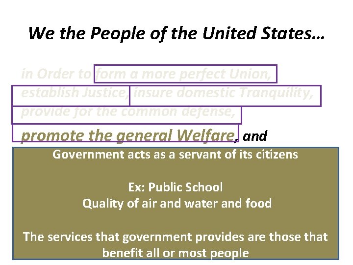 We the People of the United States… in Order to form a more perfect We the People of the United States… in Order to form a more perfect