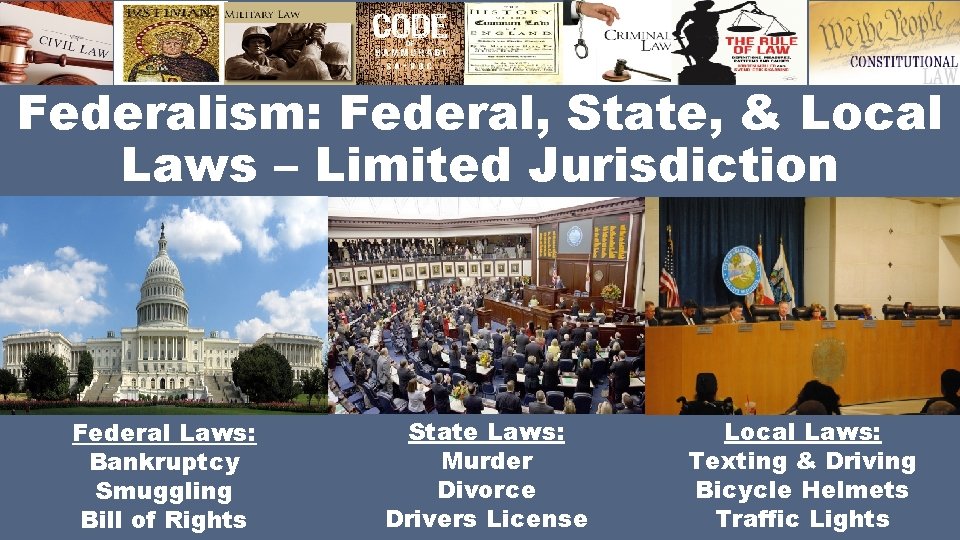 Federalism: Federal, State, & Local Laws – Limited Jurisdiction Federal Laws: Bankruptcy Smuggling Bill