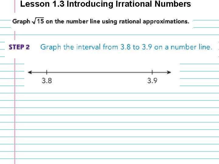 Lesson 1. 3 Introducing Irrational Numbers 