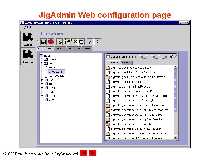 Jig. Admin Web configuration page 2000 Deitel & Associates, Inc. All rights reserved. 