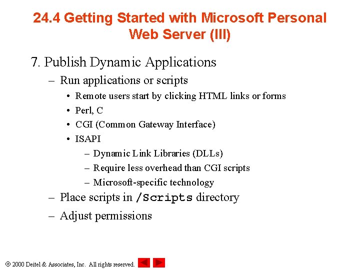 24. 4 Getting Started with Microsoft Personal Web Server (III) 7. Publish Dynamic Applications