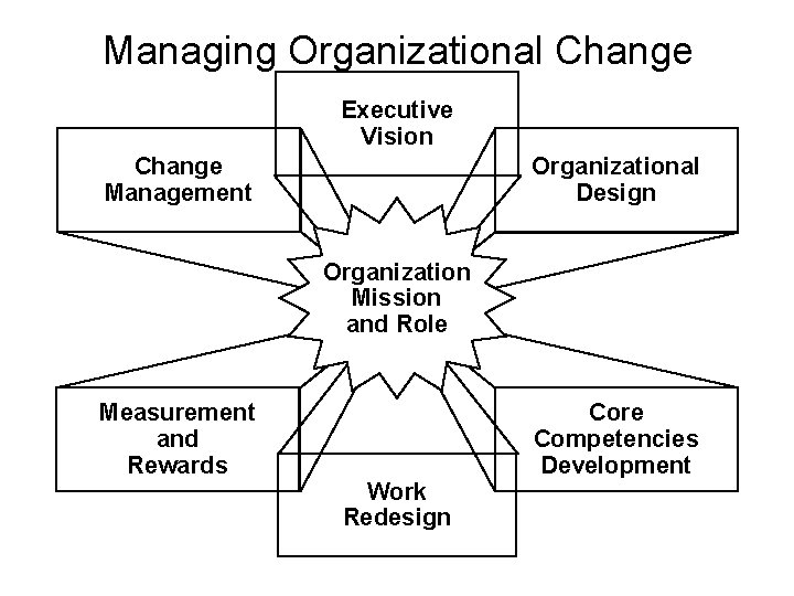 Managing Organizational Change Executive Vision Change Management Organizational Design Organization Mission and Role Measurement