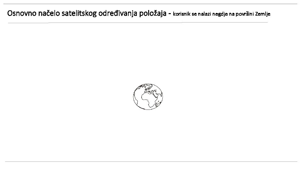 Osnovno načelo satelitskog određivanja položaja - korisnik se nalazi negdje na površini Zemlje 