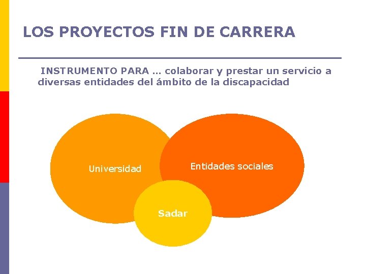 LOS PROYECTOS FIN DE CARRERA INSTRUMENTO PARA … colaborar y prestar un servicio a