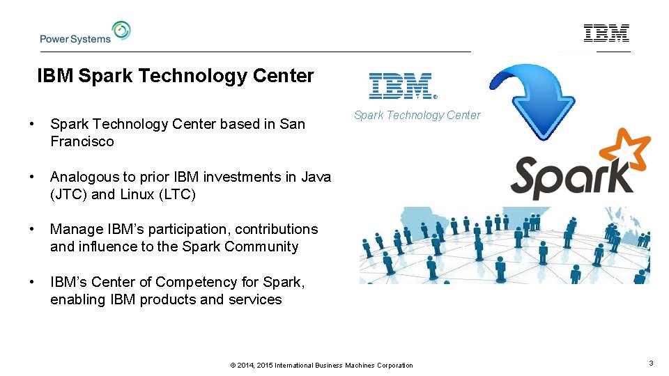 IBM Spark Technology Center • Spark Technology Center based in San Francisco • Analogous