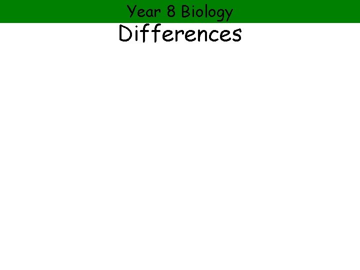 Year 8 Biology Differences 