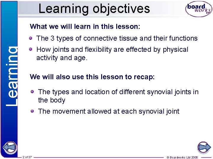 Learning objectives What we will learn in this lesson: Learning objectives The 3 types