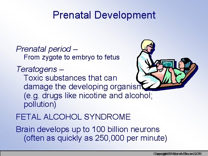 Prenatal Development Prenatal period – From zygote to embryo to fetus Teratogens – Toxic