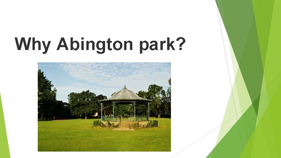 Why Abington park? 