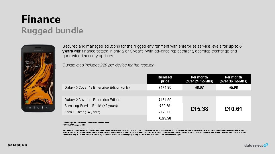 Finance Rugged bundle Secured and managed solutions for the rugged environment with enterprise service