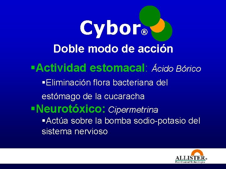 Cybor ® Doble modo de acción §Actividad estomacal: Ácido Bórico §Eliminación flora bacteriana del
