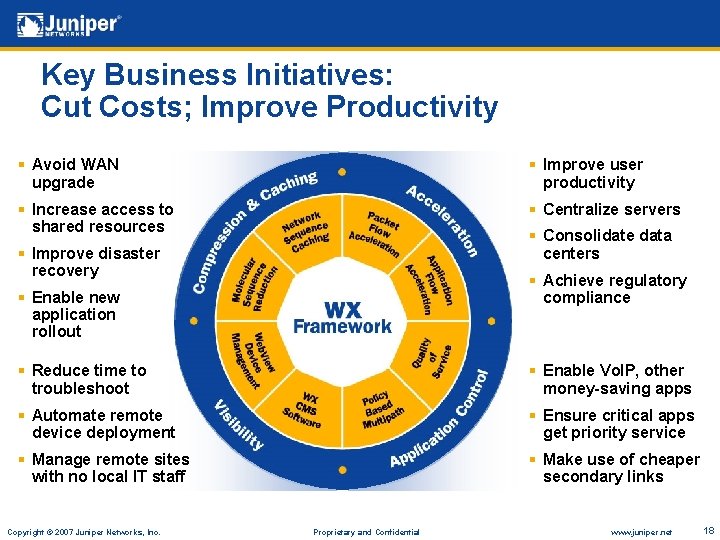 Key Business Initiatives: Cut Costs; Improve Productivity § Avoid WAN upgrade § Improve user