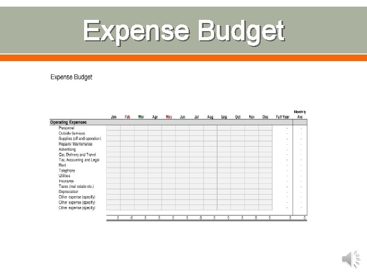 Expense Budget 