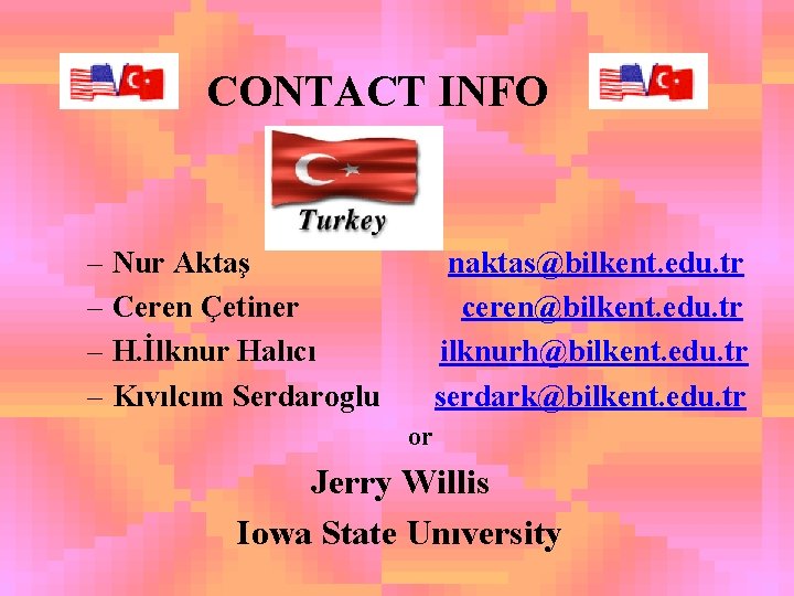 CONTACT INFO – Nur Aktaş – Ceren Çetiner – H. İlknur Halıcı – Kıvılcım