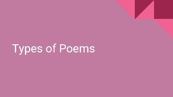 Types of Poems 