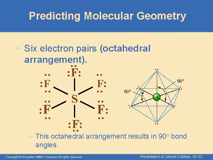 Predicting Molecular Geometry : : F: : : : S : : : :