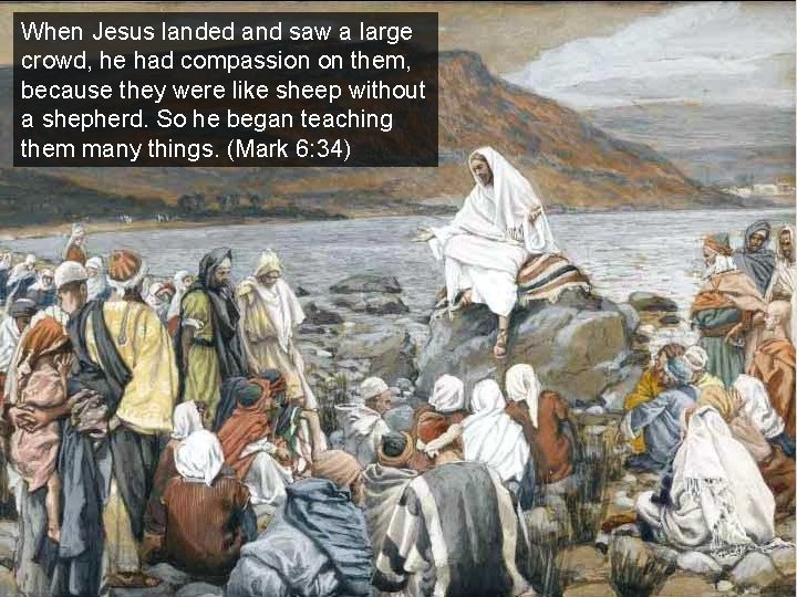 When Jesus landed and saw a large crowd, he had compassion on them, because