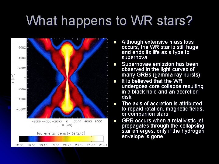 What happens to WR stars? l l l Although extensive mass loss occurs, the