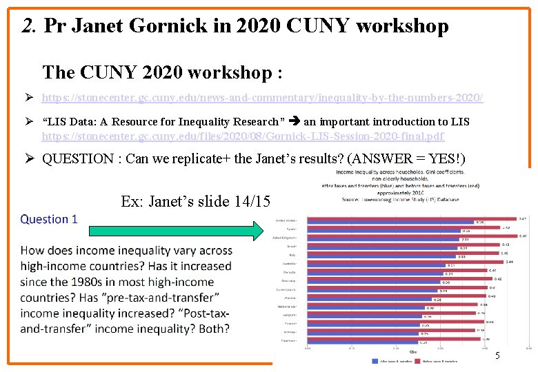 2. Pr Janet Gornick in 2020 CUNY workshop The CUNY 2020 workshop : Ø