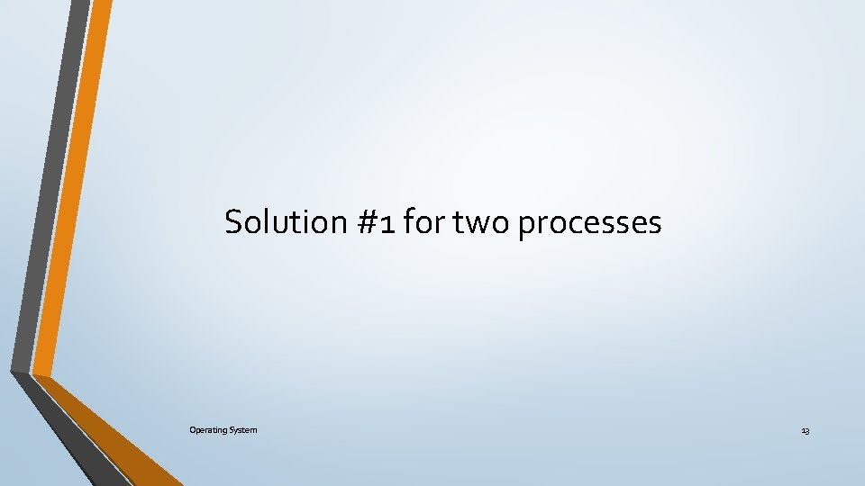Solution #1 for two processes Operating System 13 