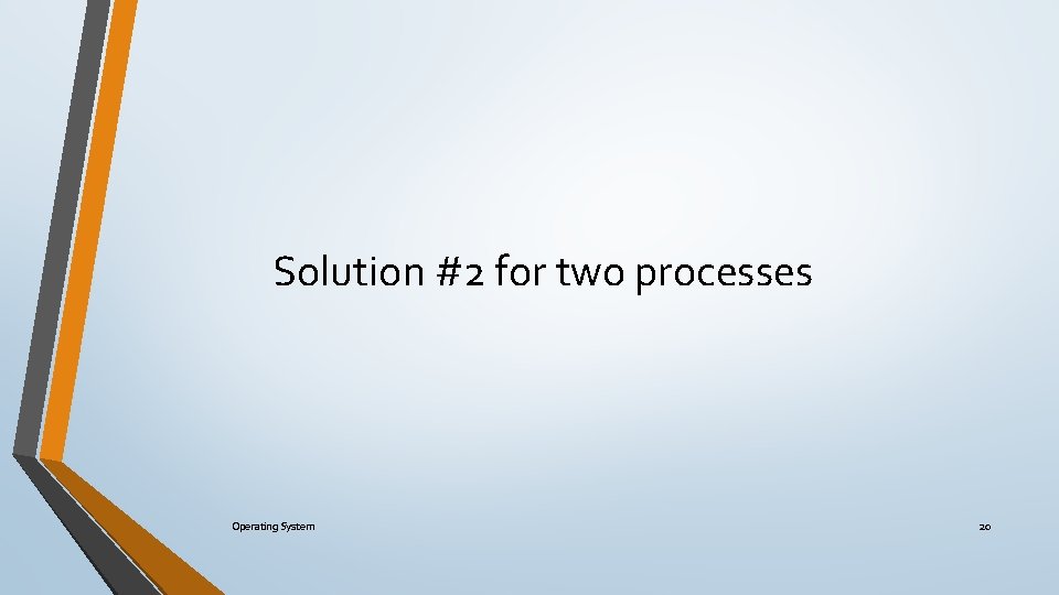 Solution #2 for two processes Operating System 20 
