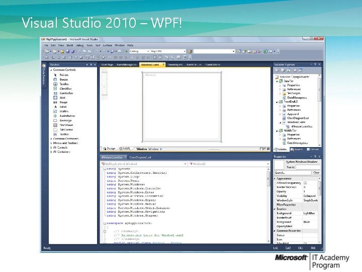 Visual Studio 2010 – WPF! 