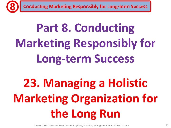 8 Conducting Marketing Responsibly for Long-term Success Part 8. Conducting Marketing Responsibly for Long-term