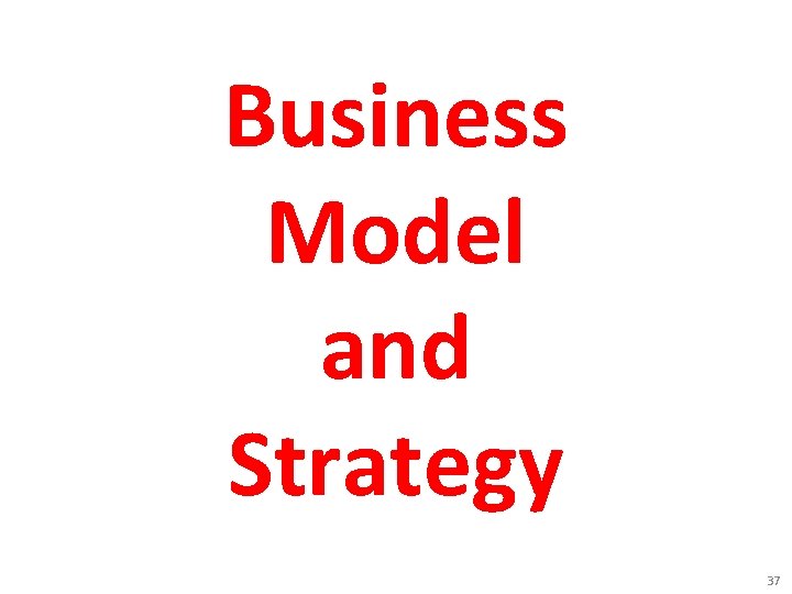 Business Model and Strategy 37 