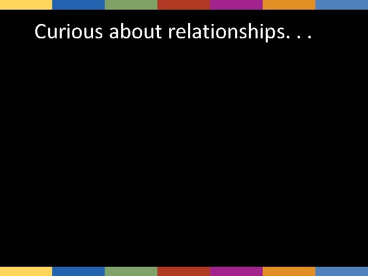 Curious about relationships. . . 
