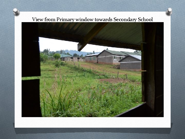 View from Primary window towards Secondary School 