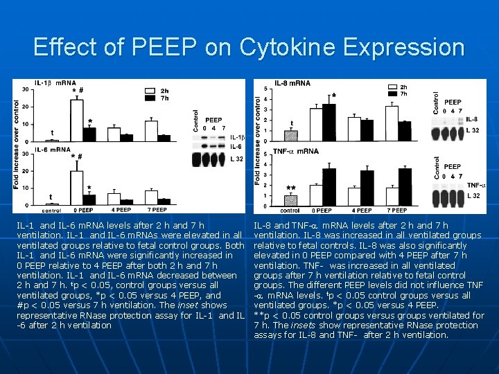 Effect of PEEP on Cytokine Expression IL-1 and IL-6 m. RNA levels after 2