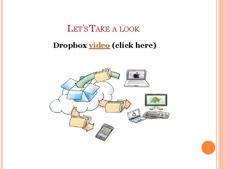 LET’S TAKE A LOOK Dropbox video (click here) 