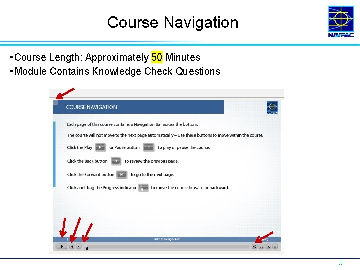 Course Navigation • Course Length: Approximately 50 Minutes • Module Contains Knowledge Check Questions