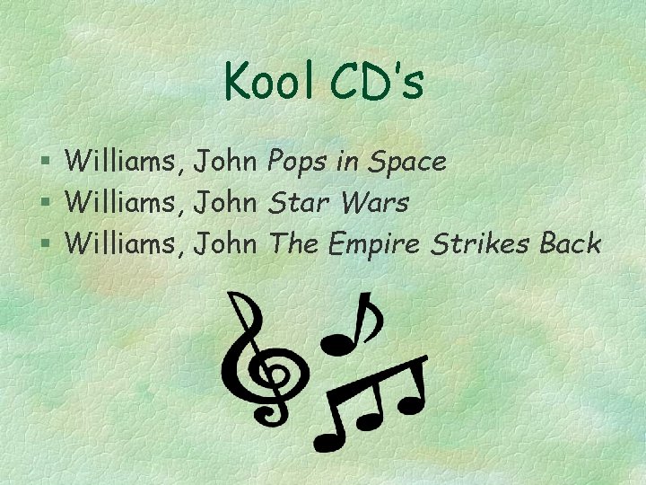 Kool CD’s § Williams, John Pops in Space § Williams, John Star Wars §