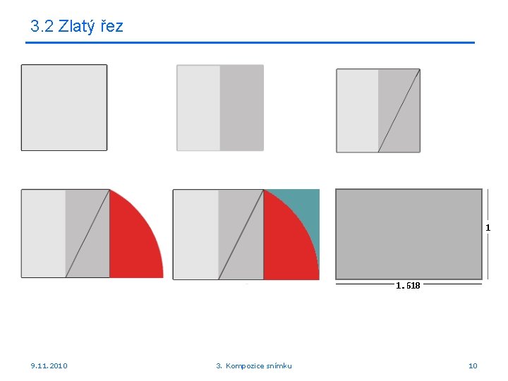 3. 2 Zlatý řez 9. 11. 2010 3. Kompozice snímku 10 