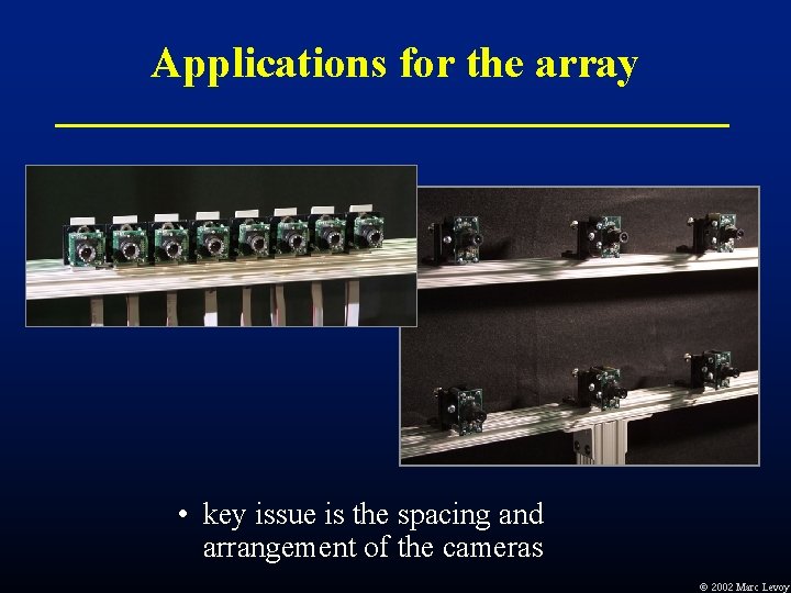 Applications for the array • key issue is the spacing and arrangement of the