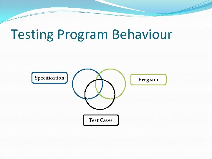 Testing Program Behaviour Specification Program Test Cases 