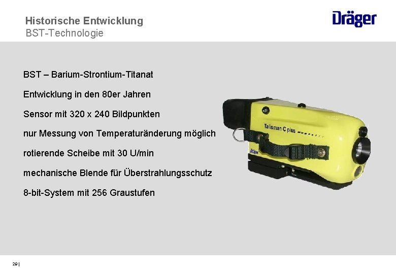 Historische Entwicklung BST-Technologie BST – Barium-Strontium-Titanat Entwicklung in den 80 er Jahren Sensor mit