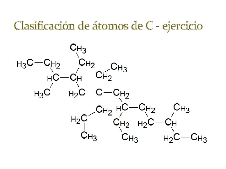 Clasificación de átomos de C - ejercicio 