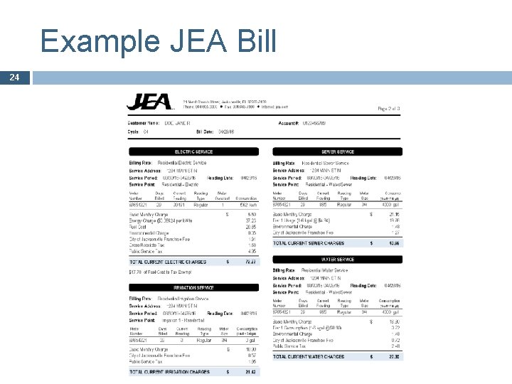 Example JEA Bill 24 
