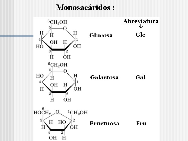 Monosacáridos : 